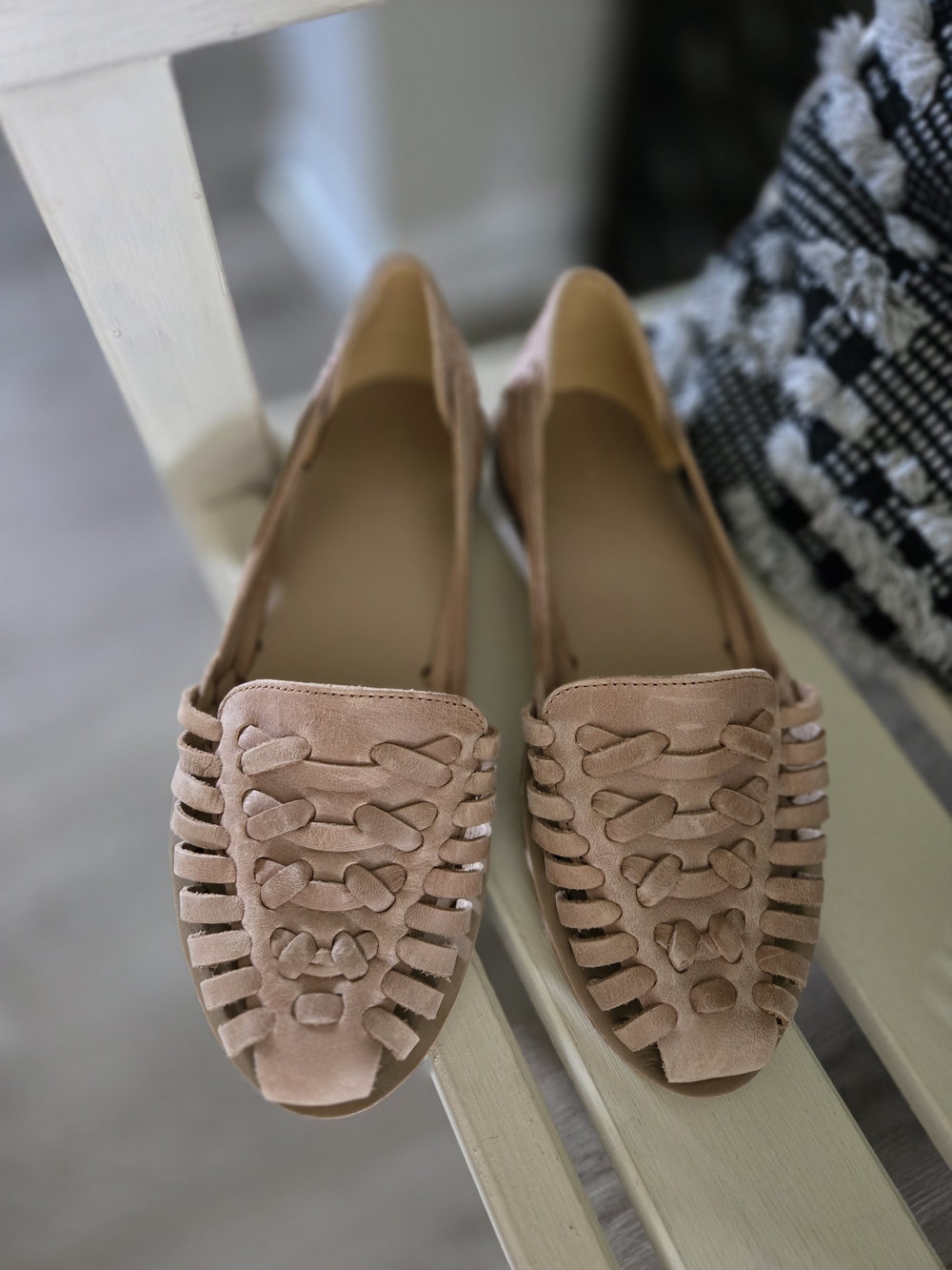 Nisolo Tan Huarache Flats